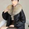 Down Jacket Women's Sheepskin Black Coat Winter Fur Short Puffer Parkas Outwear