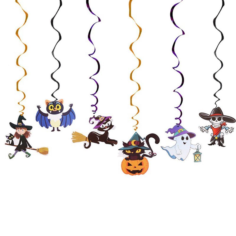 DIY Whirl Haunted House Pumpkin Event Ghost Streamers Spiral Ceiling Hanging Swirl Halloween Decoration Party Supplies