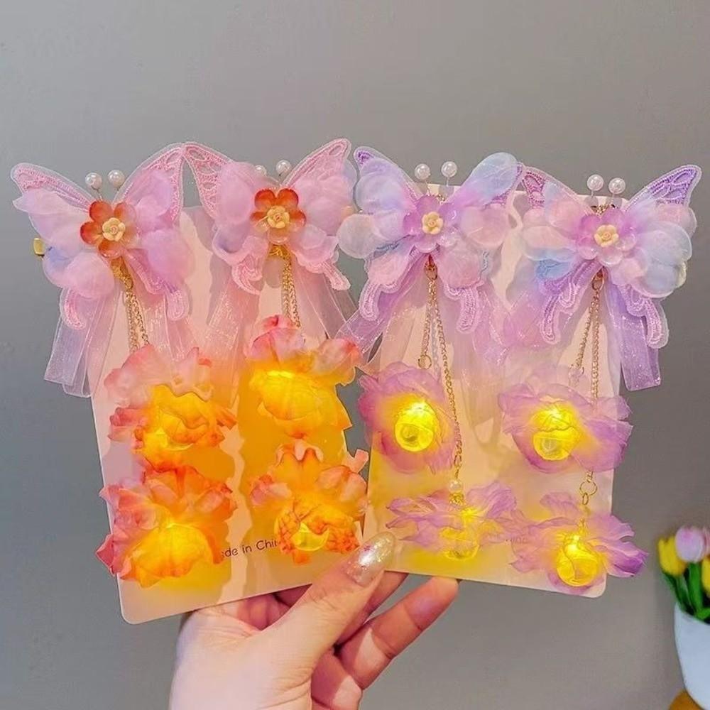 2pcs/set Extra Large Faux Flower Hairpin Silk Ancient Hair Ornaments  Children's Use