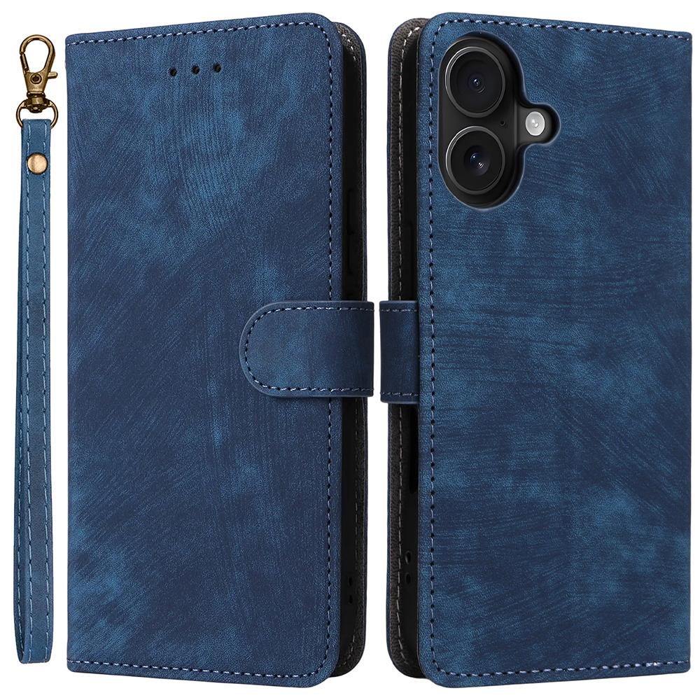 For iPhone 17 Case Wallet RFID Blocking PU Leather Phone Cover Stand with Strap