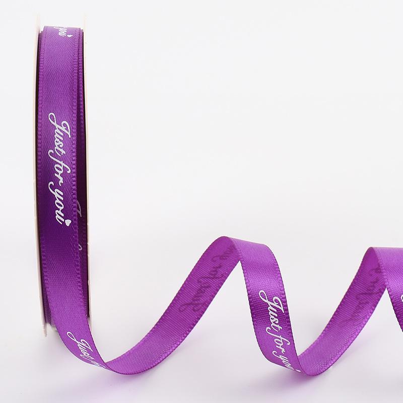 2.5CM Floral Gift Box Polyester Ribbon, 'Just for You' English Letter Cake DIY Bow