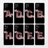 Flower Letter Pink Fashion Initial Black Case For Realme 8 GT Neo 2 8i C21y 7 9 6 C35 C12 XT C11 GT2 Pro Tpu Phone Cover