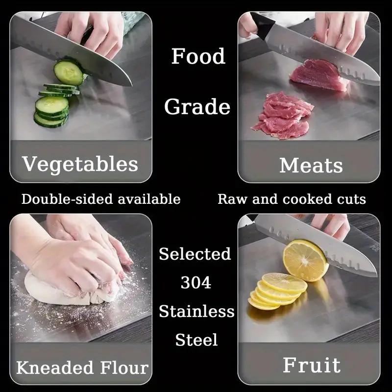 Premium Double-Sided Cutting Board, Food Grade Stainless Steelfor Kitchen And Restaurant