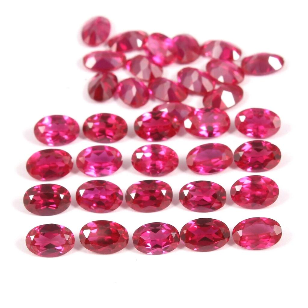Natural Ruby Loose Gemstone Mozambique 48 ct Oval Shape Lot for Jewelry Making and Gem Collections