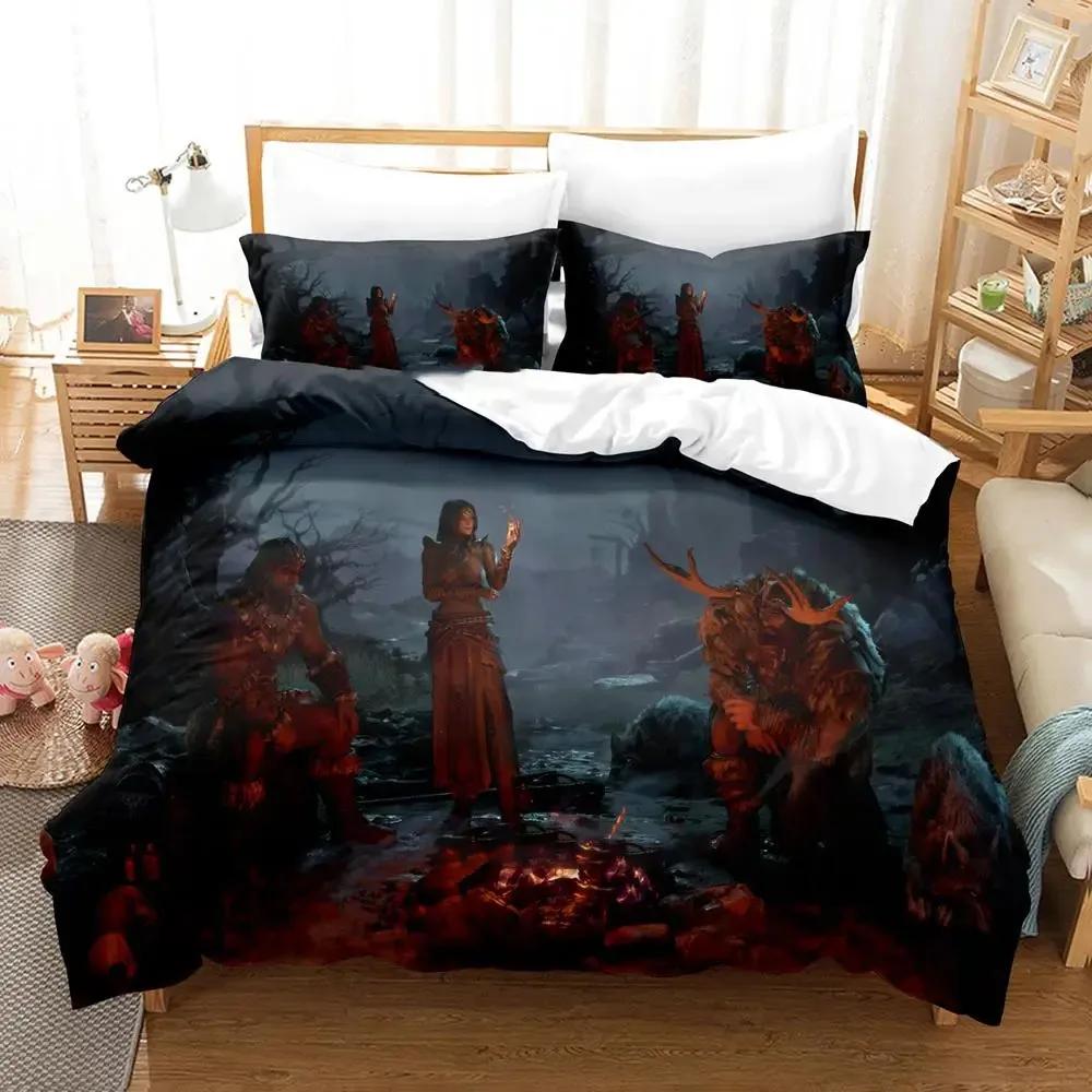 Новый Постельный Комплект Diablo IV Односпальный Полуторный Двуспальный Кингсайз Аниме Покрывало Для Взрослых Мальчиков Декор Спальни Кингсайз, Квинсайз