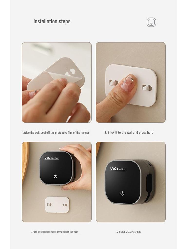 Портативный УФ-стерилизатор для зубных щеток с USB-зарядкой на двоих
