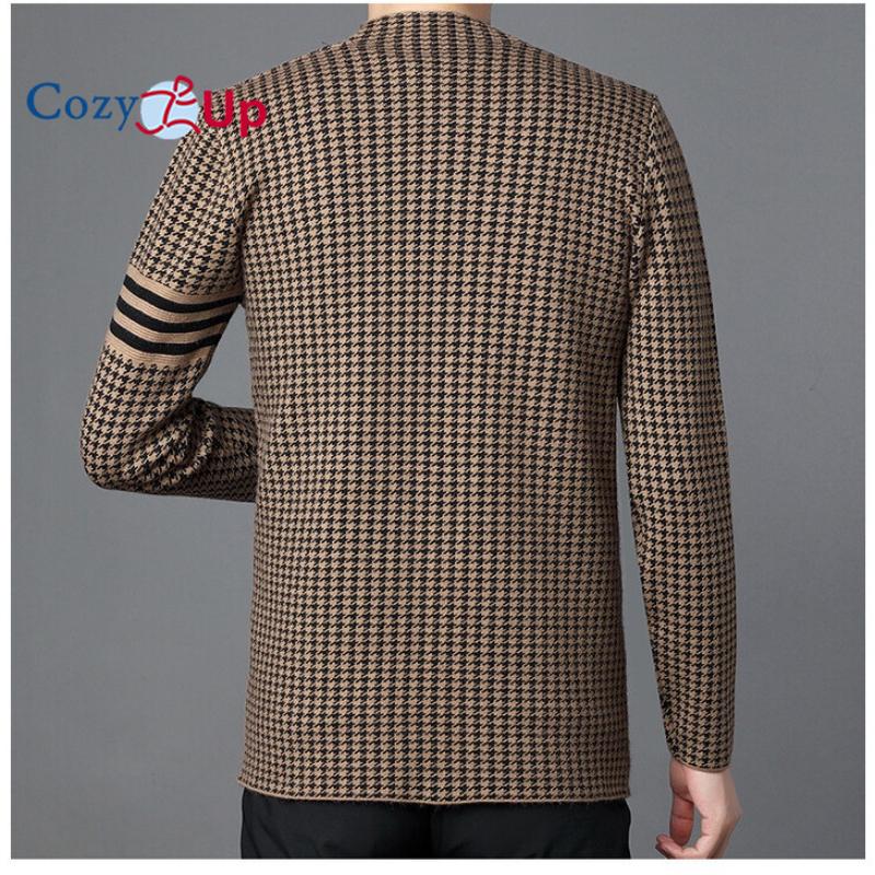 Cozy Up Knitted Cardigan Long Sleeve V Neck Single Breasted Houndstooth Loose Casual Button Down Jumper Sweater