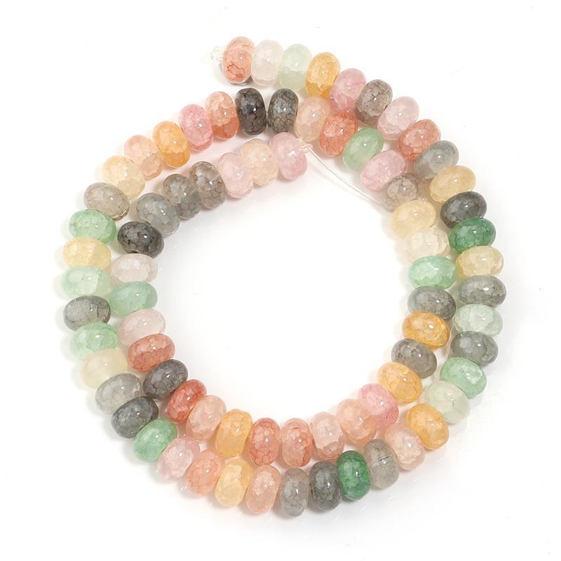 1 нить 5x8 мм стеклянные бусины разноцветные счеты плоские круглые россыпные бусины для изготовления ювелирных изделий поделки DIY браслеты аксессуары для ожерелий