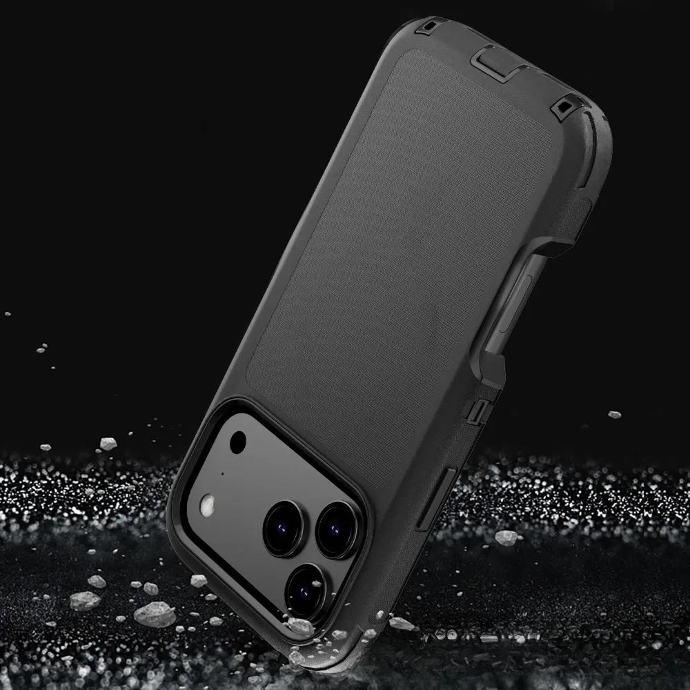 Ударопрочный защитный чехол-броня военного класса для IPhone 17 Pro Max Air 16 15 14 13 12 11 X XR Xs Max 7 8 Defender Ott Box Зажим для ремня Защитная крышка для телефона