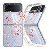 For Samsung Galaxy Z Flip5 Flip6 Flip4 Case Flower Pattern Shockproof Folding Transparent Cover For Samsung Galaxy Z Flip 5 4 3