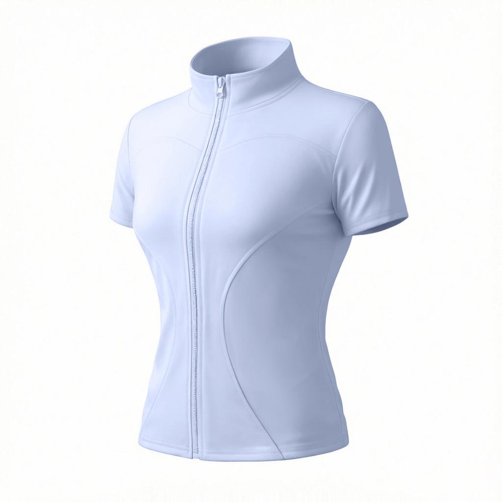 Sports jacket women's slim and thin quick-drying yoga clothes top short-sleeved Pilates training running feather tennis clothes