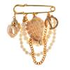 New Fashion Pearl Tassels Brooches Pins For Women Conch Rhinestone Brooch Broche Clothing Luxury Jewelry Accessories