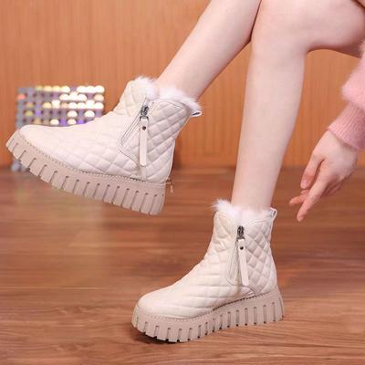 Меховые зимние сапоги для женщин зимние бархатные туфли утолщенные теплые с прорезиненной подошвой северо-восточные китайские хлопковые туфли для женщин