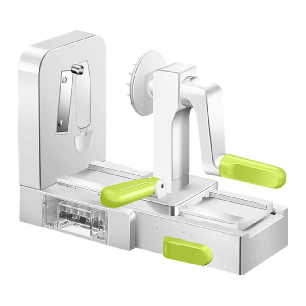 Складная спиральная овощерезка с дополнительным отсеком для лезвий, овощерезка, измельчитель овощей с ручкой для огурцов, картофеля, цуккини