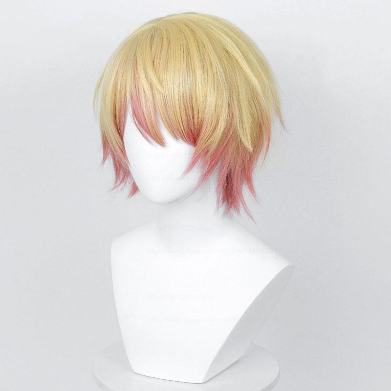 Professional Tenma Tsukasa Cosplay Wig Project SEKAI COLORFUL STAGE! 30cm Gradient Heat Resistant Anime Tks Tms Wigs + Wig Cap