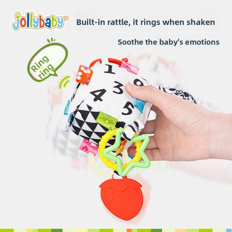 Infant Black White Geometric Toy With Teether And Visual Stimuli For Early Learning