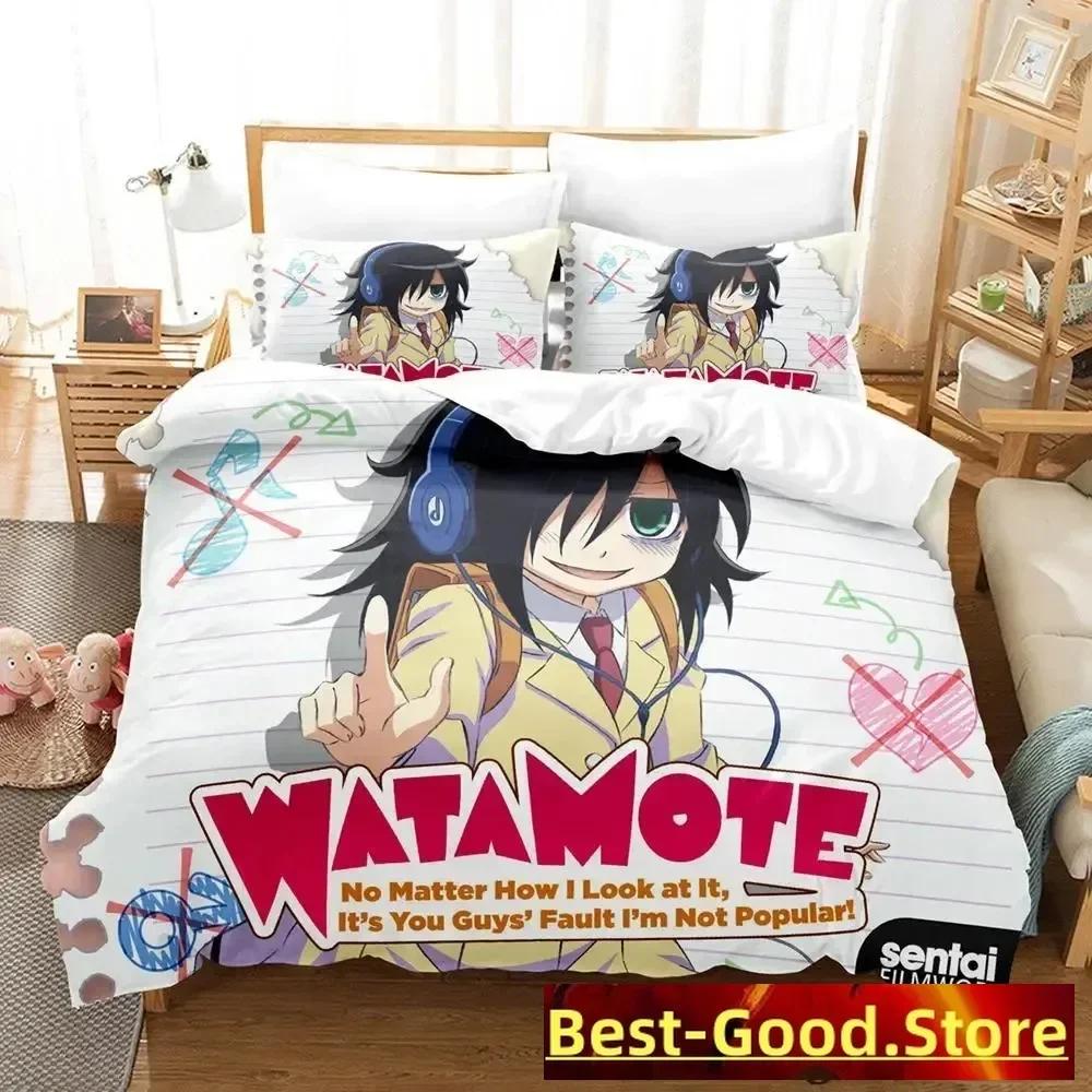 Watamote Комплект постельного белья Пододеяльник Простыня Печатный комплект для кровати Наволочка Кровать Полный Queen King Размер Одеяло Спальня