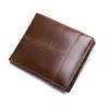 New Fashion Genuine Leather Men's Wallet Slim 2-Fold Wallet Handmade Genuine Soft Leather Multi-Functional Anti-Theft Men's Wallet with Coin Pocket