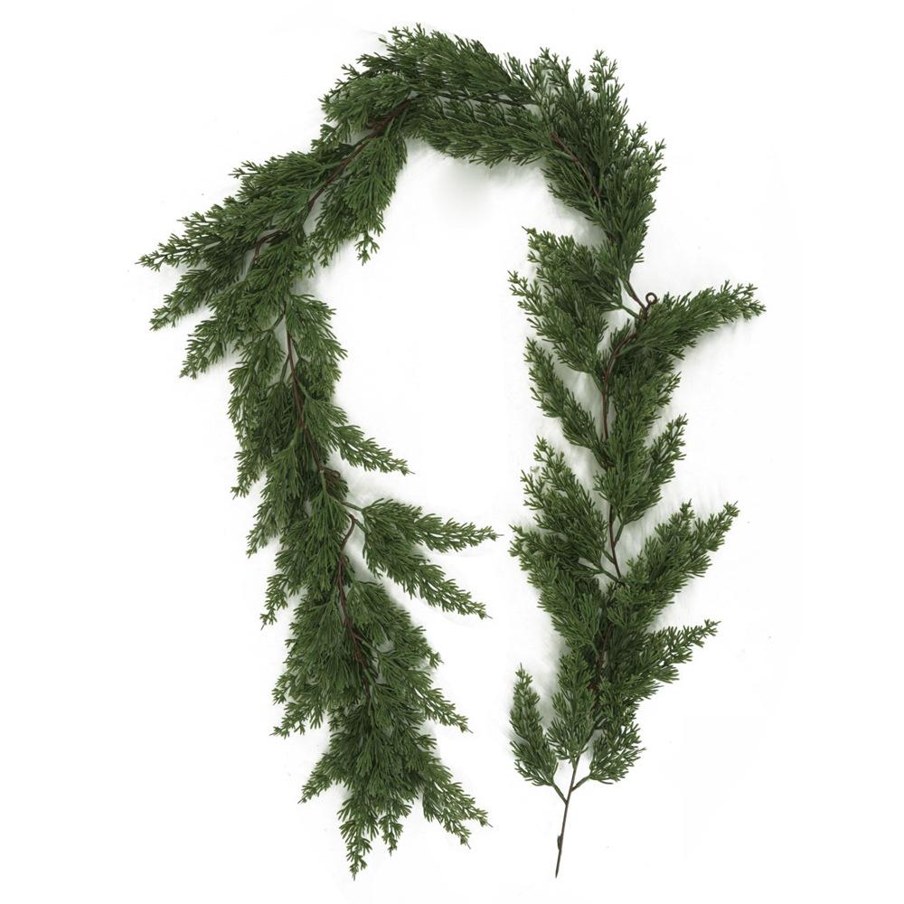 1.8 Meters Plastic Pine And Cypress Rattan Green Wedding Christmas Day Decoration Simulation Rattan Pine Needles Fake Plant Wall Hanging