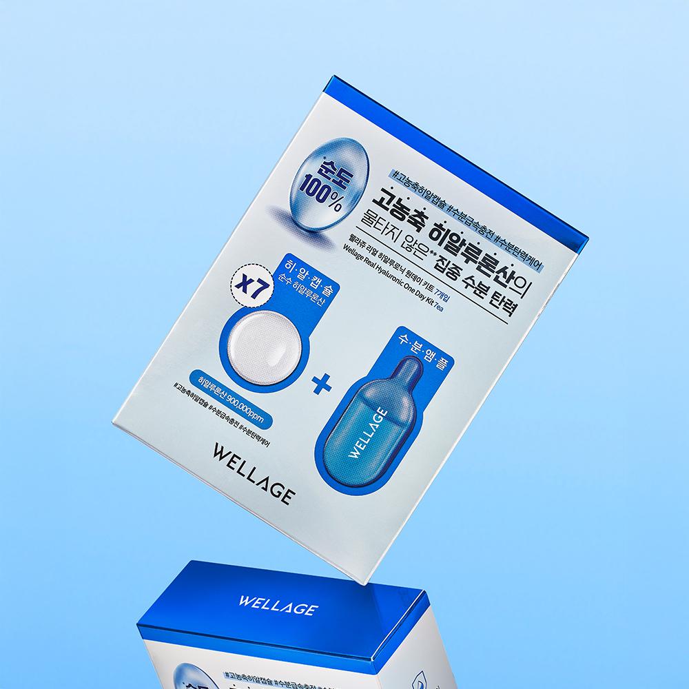 Wellage One Day Kit Capsule Ampoule 7ea 4types Pdrn Hyaluronic Cica Toning