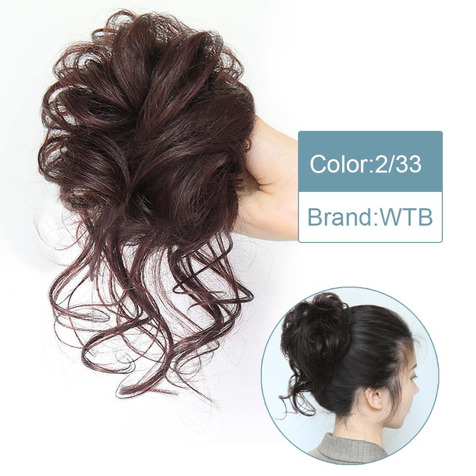 Short Messy Fluffy Chignon Donut Hair Bun Pad Elastic Hair Rope Rubber Band Synthetic Ponytail Hair Extension