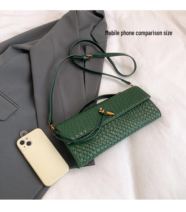 Women's Crossbody Woven Baguette Clutch - Fashionable Accordion Evening Shoulder Bag