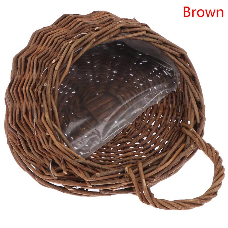 Flower Planter Wall Hanging Wicker Rattam Basket Garden Vine Pot Plants Holder Wicker Basket Nest Flower Pot Home Decoration