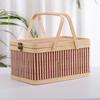 Подарочная корзина-органайзер, универсальный контейнер с декоративным элементом, практичный с крышкой и ручкой из бамбука