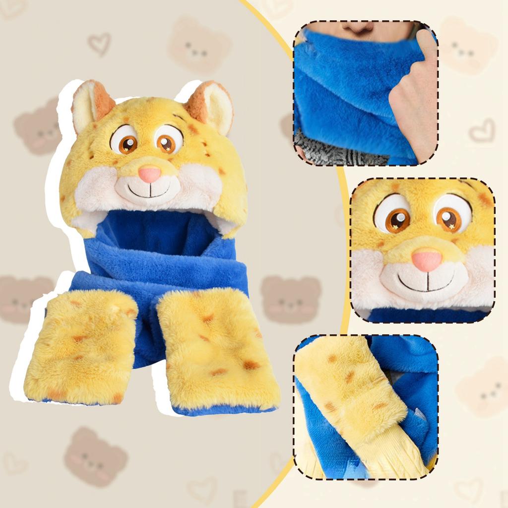 Winter Warm Three Piece Set  Winter Cute Set  Windproof And Warm Gloves And Hats