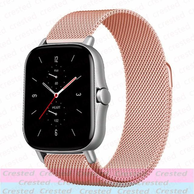 Магнитный ремешок 20 мм/22 мм для Amazfit GTS/4/2/2e/3/GTS2 Mini/GTR 47 мм/GTR2/3/Pro/4 stratos Металлический браслет для часов Ремешок Amazfit bip