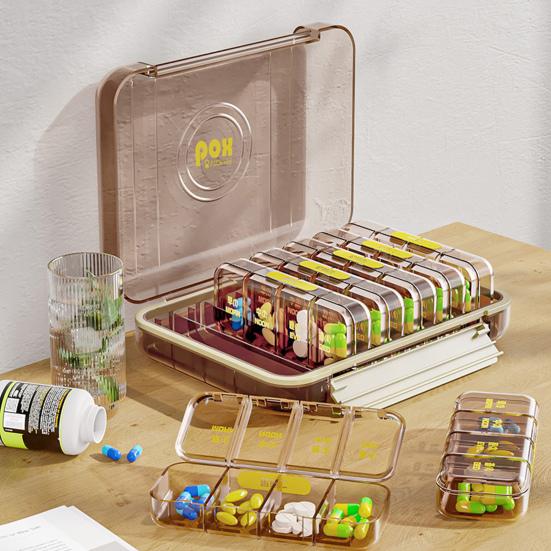 Органайзер для таблеток, 21/28, сетка, пряжка, независимая крышка, хорошая герметичность, легкий доступ, пылезащитный чехол для планшета на 7 дней, еженедельно, канцелярские товары