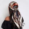 New 90*90cm Retro Brand Women Silk Scarf Bandanna Fashion Bohemian Pattern Square Hijab Lady Wrap Headband Foulard Muffler