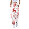 Женские повседневные модные рождественские принтованные повседневные брюки спортивные брюки длинные брюки брюки с эластичной резинкой на талии
