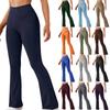 Вязаные леггинсы для йоги для женщин, эластичные леггинсы для йоги, фитнеса, бега, спортзала, спортивные брюки полной длины для активного отдыха с высокой талией