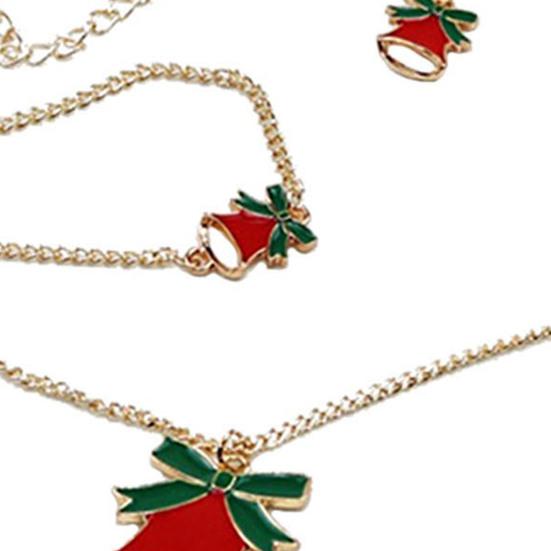 4 шт./компл. кулон в виде лося, яркое цветное ожерелье, серьги, кольцо, браслет, набор, сплав, красная рождественская шляпа, подвеска в виде луны, комплект ювелирных изделий, аксессуары для ювелирных изделий