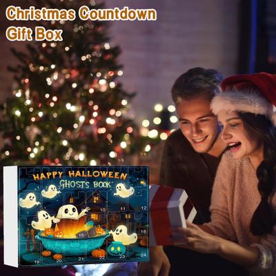 Хэллоуин Адвент-календарь 2D Акриловый Читающий Призрак Подвесной Набор Украшений 24 Дня Обратный Отсчет Украшение для Праздничного Домашнего Декора
