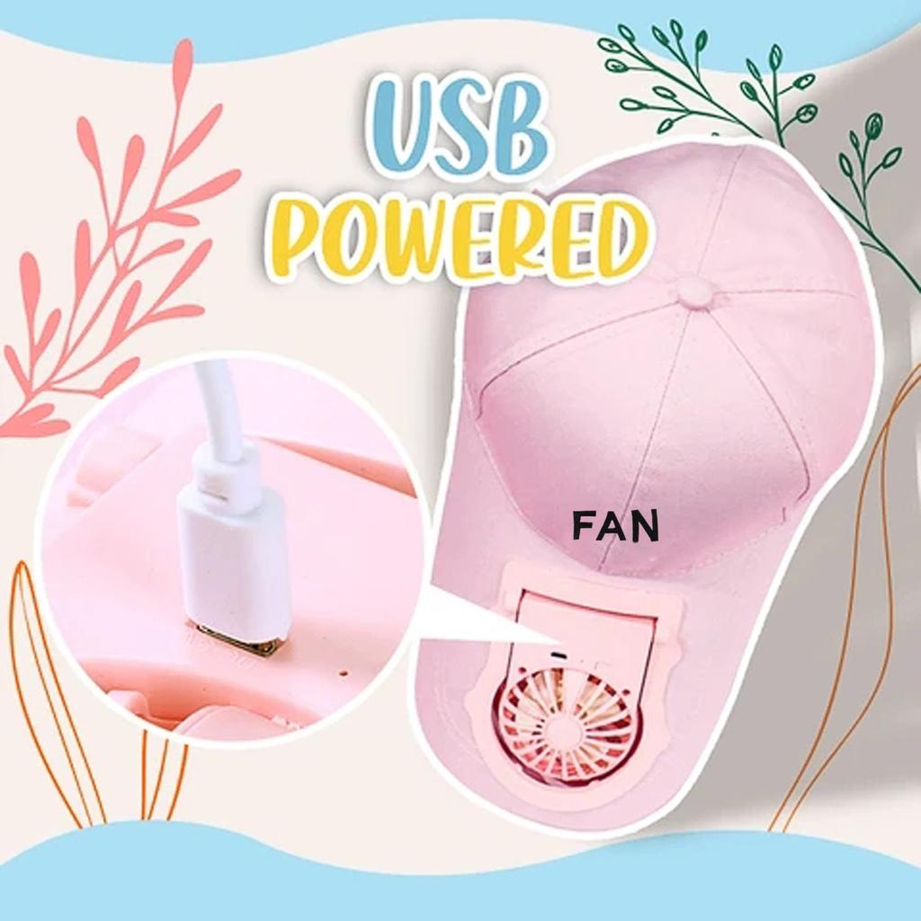 Портативный мини USB-вентилятор на аккумуляторе для шляпы, защита от солнца на улице, регулируемая кепка со съемным вентилятором для охлаждения без помощи рук