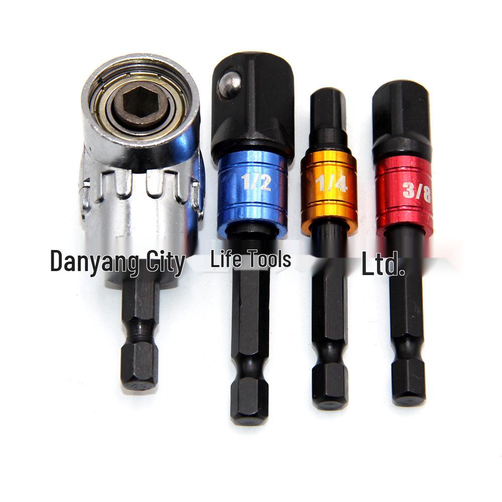 Набор из 3 предметов адаптеров для ударного гайковерта с шестигранным хвостовиком (1/2", 3/8", 1/4") для электрической отвертки