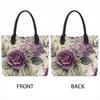  Purple Floral Printed Casual Tote Bag