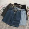Men's Summer Loose Straight Elastic Waist Denim Shorts - Korean BF Style Casual Wear