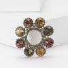 Fashion Alloy Rhinestone Wreath Brooch Vintage Ladies Shawl Coat Corsage Ornament Pin