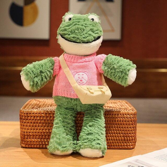 36 см кавайная плюшевая плюшевая лягушка с улыбкой, милая одежда, плюшевые куклы-лягушки, пушистая подушка с животными, детский рождественский подарок