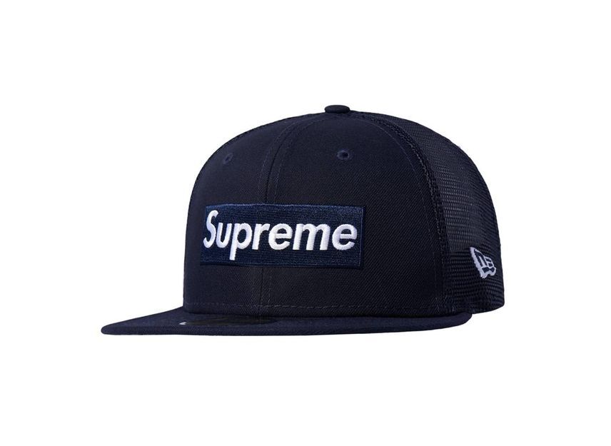 Supreme New Era Синий Кепка с Логотипом и Сетчатой Задней Частью (22СС)