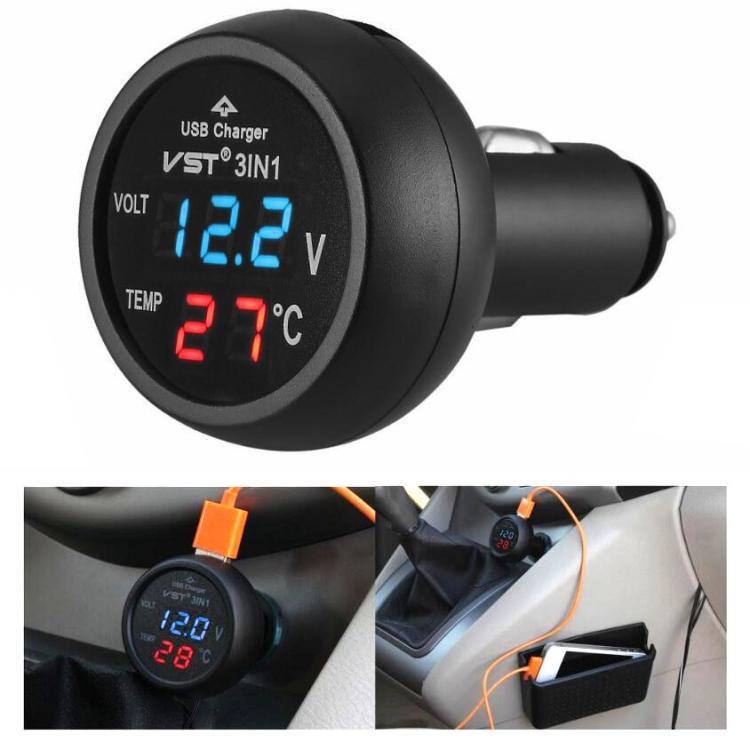 3 в 1 автомобильное зарядное устройство USB автомобильный прикуриватель с дисплеем обнаружения напряжения многофункциональный стол мониторинга