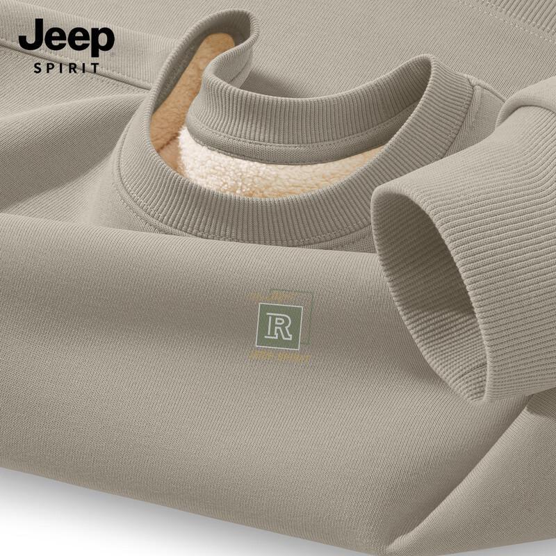 Мужской свитшот JEEP SPIRIT с флисовой подкладкой и круглым вырезом