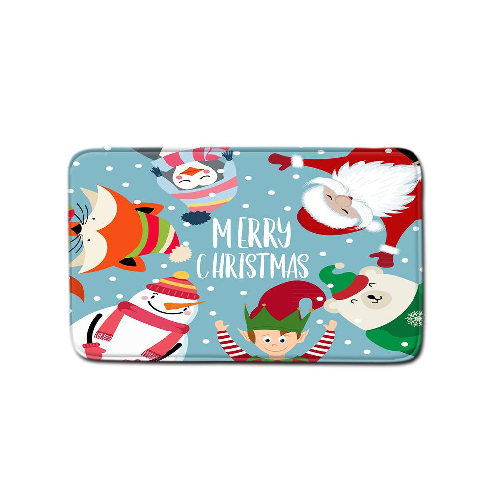 3D Цифровая печать Рождественская Водонепроницаемая Занавеска для душа Четыре предмета Коврик для ванной Нескользящий Коврик для двери Спальня Гостиная Коврик для пола Ковер