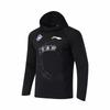 Li Ning CBA All-Star Series 23-24 Season South District Logo Print Hooded Long Sleeve Raglan T-Shirt Men Tops Black ATLU157-1