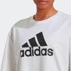 Adidas Футболка с круглым вырезом и коротким рукавом с большим логотипом, женская футболка, белая HC6358