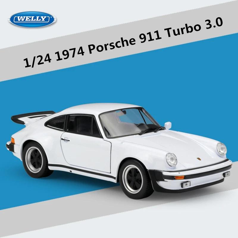 ВЕЛЛИ 1:24 1974 Porsche 911 Turbo 3.0 Спортивный автомобиль из сплава Модель Литая металлическая игрушечная машина Модель автомобиля Симуляция Коллекция Подарок для детей