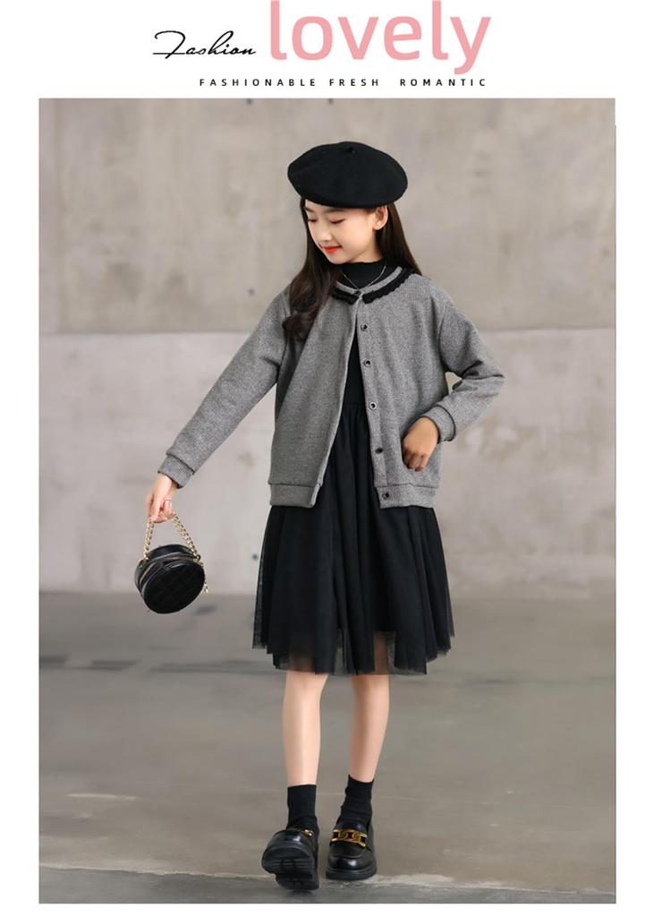 HOLRAFAN Graduation Suit Formal Long Set for Cute Dress for Entrance Everyday Entrance Memorial and and Winter Size Dress, Children's Dress, Sleeve,